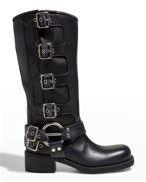 miu miu logo boots|miu moto boots.